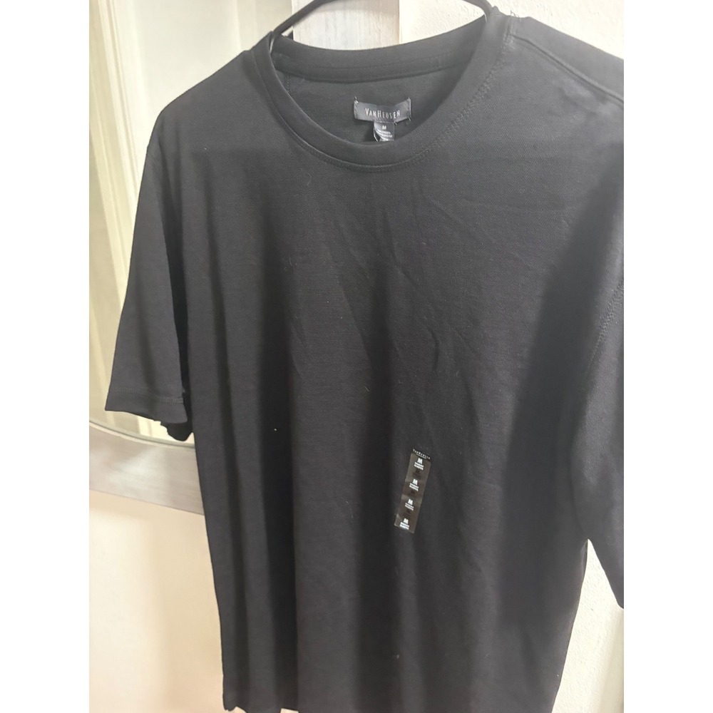 Van Heusen Mens Short Sleeve Crew Neck T-Shirt Black VHHT-1344 Medium NWT